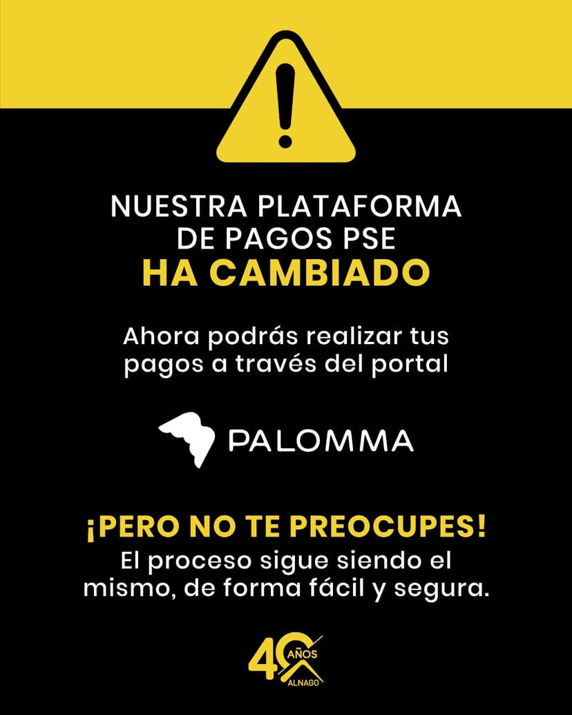 Cambio de plataforma de pagos