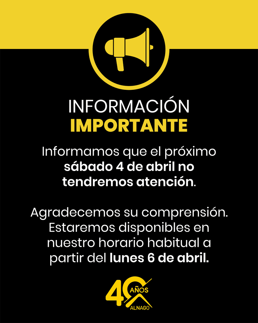 No prestaremos servicio el 4 de abril